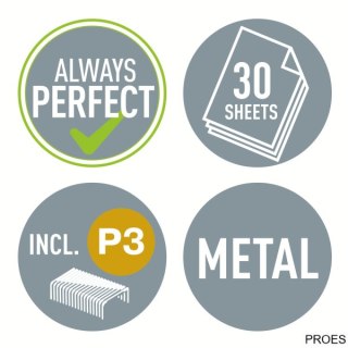 Zszywacz średni metalowy Leitz, zielony, 10 lat gwarancji, 30 kartek 55021054