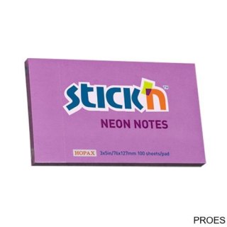 Bloczek STICKN 127x76mm fioletowy neonowy 100k 21214 STICKN