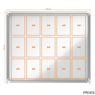 Gablota magnetyczna zewnętrzna Nobo Premium Plus 15xA4 (drzwiczki przesówne) 1902609