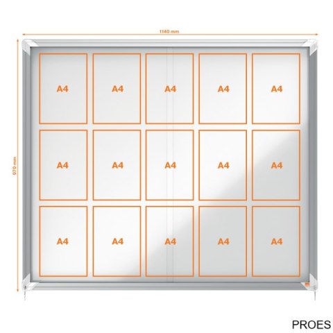 Gablota magnetyczna zewnętrzna Nobo Premium Plus 15xA4 (drzwiczki przesówne) 1902609