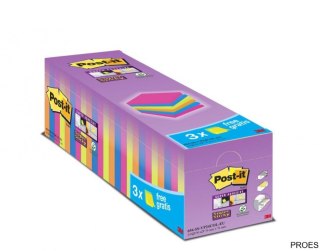 Karteczki Samoprzylepne Post-it_ Super Sticky _21 bloczków + 3 GRATIS, każdy po 90 kolorowych karteczek 76x76mm_654-SS-VP24COL 3