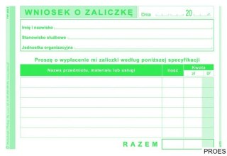 408-5 Wniosek o zaliczkę MICHALCZYK&PROKOP A6 40 kartek