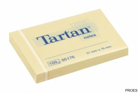 Bloczek TARTAN 76x76 żółte 100kartek 07676 3M 70007038261