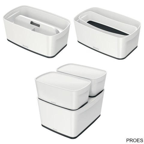 Pojemnik MyBox mały z pokrywką, biało-czarny 52291095