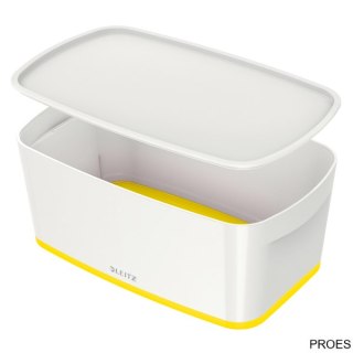 Pojemnik MyBox mały z pokrywką, biało-żółty 52291016