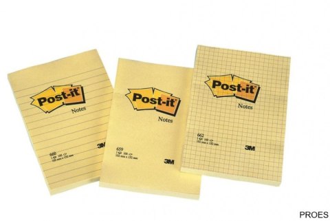 Bloczek 3M POST-IT 662 102x152mm żółte 100k kratka FT510010638