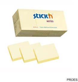 Bloczki STICKN 38x51mm żółty pastele 12bloczków x 100 kartek 21530