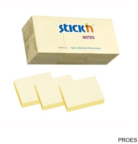 Bloczki STICKN 38x51mm żółty pastele 12bloczków x 100 kartek 21530