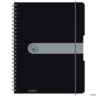 Brulion na spirali A4 EASY ORGA 80k kratka PP czarny 11293073 Herlitz