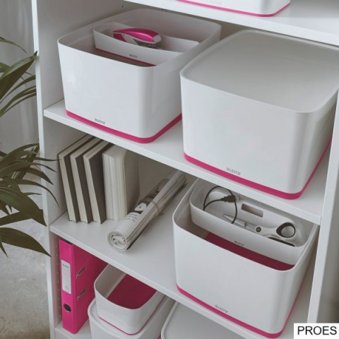 Pojemnik MyBOX duży z pokrywką biało-różowy LEITZ 52161023