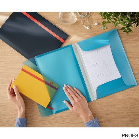 Teczka z gumką i kieszonką Leitz Cosy, PP, niebieska 46190061 Teczka z gumką i kieszonką Leitz Cosy, PP, niebieska 46190061