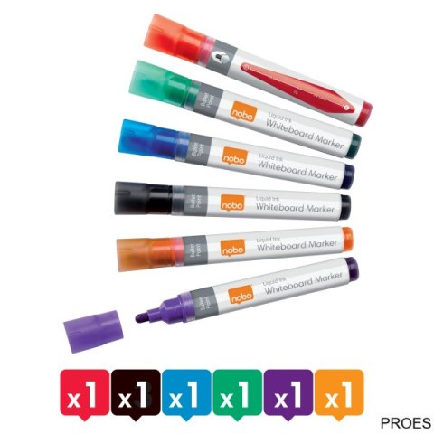 Markery suchościeralne NOBO Liquid Ink różne kolory 1901077 Markery suchościeralne NOBO Liquid Ink różne kolory 1901077