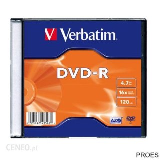 Płyta DVD-R VERBATIM SLIM 4.7GB x16 43557