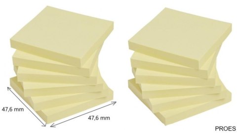 Bloczek samoprzylepny POST-IT_ Super Sticky (622-12SSCY-EU), 46,7x46,7 mm, 12x90 kart., żółty