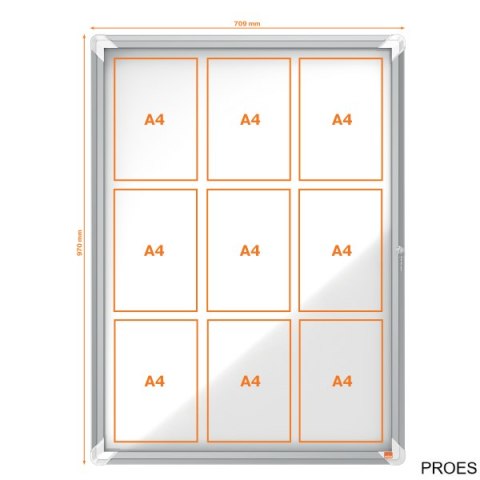 Gablota magnetyczna wewnętrzna Nobo Premium Plus 9xA4 1902560 Gablota magnetyczna wewnętrzna Nobo Premium Plus 9xA4 1902560