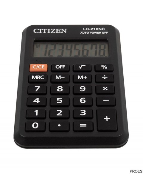 Kalkulator kieszonkowy CITIZEN LC210NR, 8-cyfrowy, 98x64mm, czarny