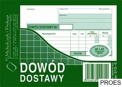 315-5 Dowód dostawy A6 wielokopia MICHALCZYK&PROKOP 315-5 Dowód dostawy A6 wielokopia MICHALCZYK&PROKOP