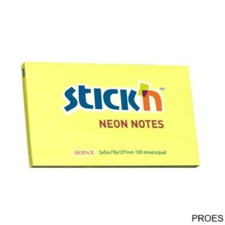 Bloczek STICKN 127x76mm żółty neonowy 100k 21135 STICKN