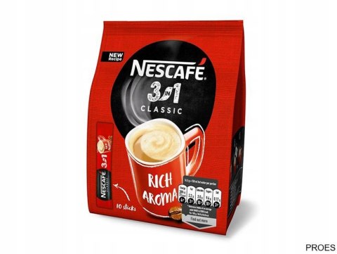 Kawa NESCAFE CLASSIC 3w1 10 x paluszek 1,65g rozpuszczalna Kawa NESCAFE CLASSIC 3w1 10 x paluszek 1,65g rozpuszczalna