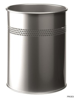 Kosz na śmieci DURABLE metalowy okrągły 15L srebrny 330023 (X)