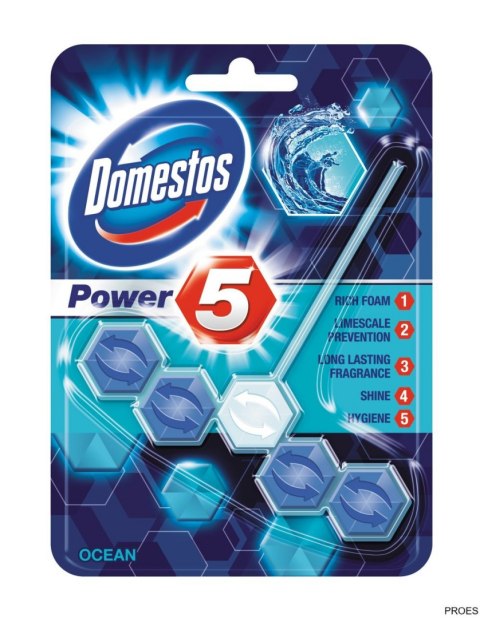 DOMESTOS Zawieszka do toalety KOSTKA POWER5 OCEAN 55g *97054