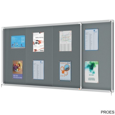 Gablota filcowa Nobo Premium Plus 27xA4, szara (drzwiczki przesówne) 1915339 Gablota filcowa Nobo Premium Plus 27xA4, szara (drzwiczki przesówne) 1915339
