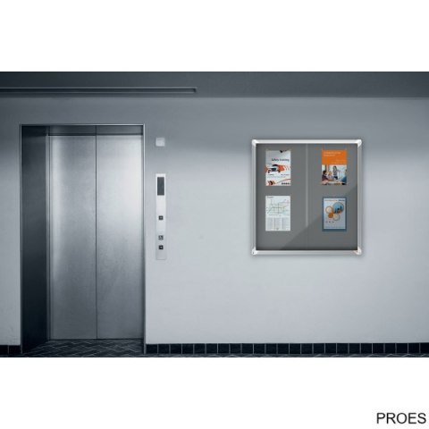 Gablota filcowa Nobo Premium Plus 27xA4, szara (drzwiczki przesówne) 1915339 Gablota filcowa Nobo Premium Plus 27xA4, szara (drzwiczki przesówne) 1915339