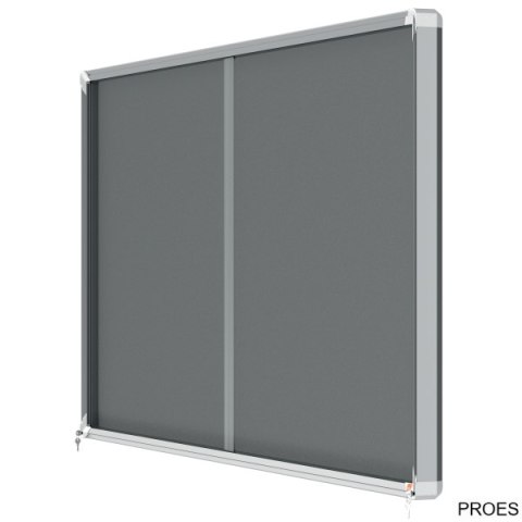 Gablota filcowa Nobo Premium Plus 27xA4, szara (drzwiczki przesówne) 1915339 Gablota filcowa Nobo Premium Plus 27xA4, szara (drzwiczki przesówne) 1915339