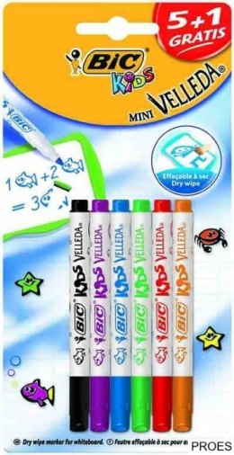 Marker suchościeralny BIC KIDS Mini Velleda Marker Suchościeralny mix Blister 6szt, 8413871