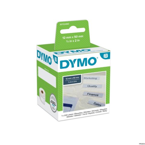 Etykieta DYMO na teczkę z zawieszką - 50 x 12 mm, biały S0722460 (X) Etykieta DYMO na teczkę z zawieszką - 50 x 12 mm, biały S0722460 (X)