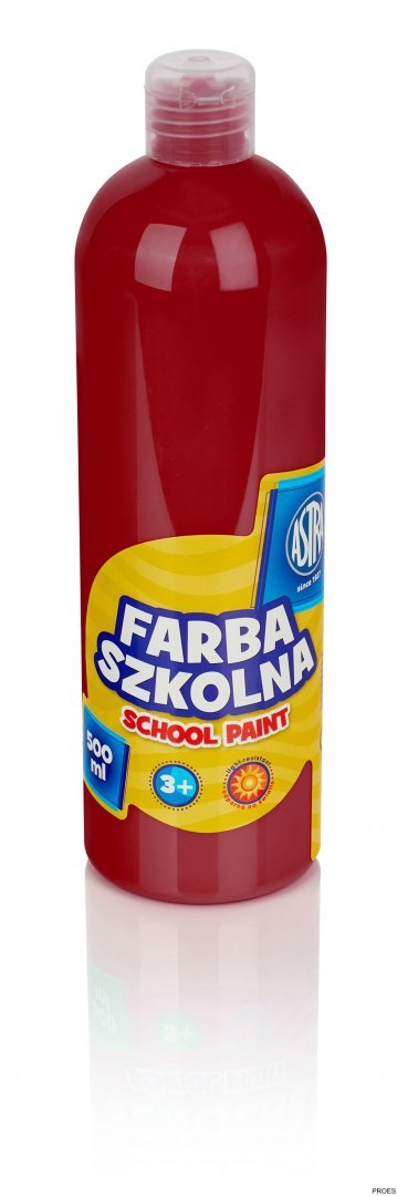 Farba szkolna Astra 500 ml - czerwona ciemna, 301217005