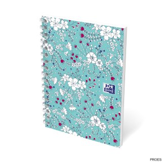 Kołonotatnik A6 50 kartek, kratka, FLORAL, OXFORD, 400094826