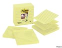 Karteczki samoprzylepne POST-IT_ Super Sticky Z-Notes XL w linię (R440-SSCY), 101x101mm, 5x90 kart., żółte