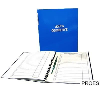 Teczka akt osobowych, oprawa twarda, binda wew.niezadruk.niebieska ABCD 1824-339-139 WARTA (X)