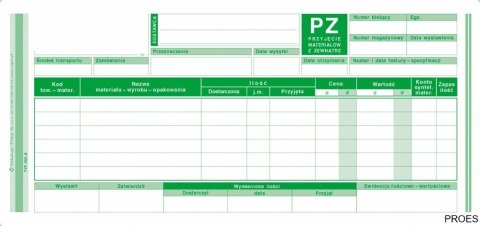352-8 PZ przyjęcie materiałów z zewnątrz 1/3A4 80 kartek MICHALCZYK 352-8 PZ przyjęcie materiałów z zewnątrz 1/3A4 80 kartek MICHALCZYK