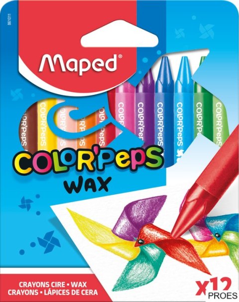 Kredki COLORPEPS świecowe 12 kolorów 861011 MAPED