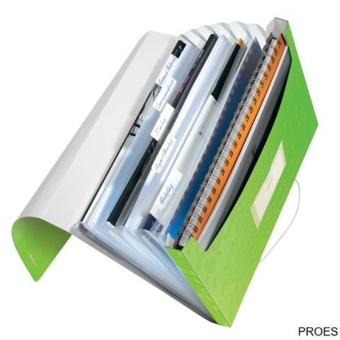Teczka z 6 przegródkami PP Leitz WOW, zielona 45890054 Teczka z 6 przegródkami PP Leitz WOW, zielona 45890054