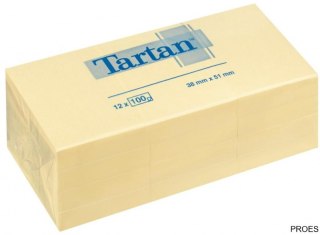 Bloczek TARTAN żółte 38x51 (12)05138V 3M POST-IT