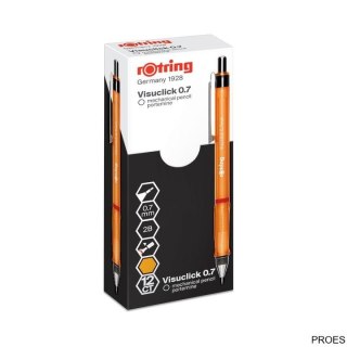 Ołówek automatyczny 2B, 0,7mm pomarańczowy VISUCLICK ROTRING, 2089092