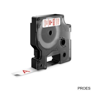 Taśma DYMO D1 - 12 mm x 7 m, czerwony / biały S0720550 do drukarek etykiet