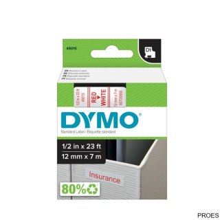Taśma DYMO D1 - 12 mm x 7 m, czerwony / biały S0720550 do drukarek etykiet