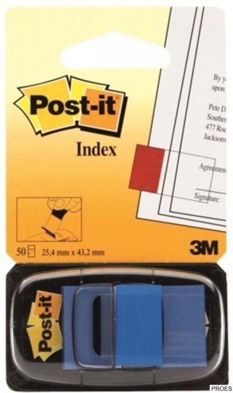 Zakładki indeksujące POST-IT 25x43mm niebieskie 680-2 50sztuk 3M