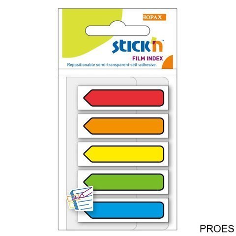 Zakładki indeksujące Strzałki 45x12mm mix 5 kolorów neon STICKN 21464 Zakładki indeksujące Strzałki 45x12mm mix 5 kolorów neon STICKN 21464