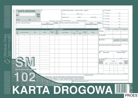 801-1 Karta drogowa SM/102 (samochód ciężarowy) A4 offset MICHALCZYK