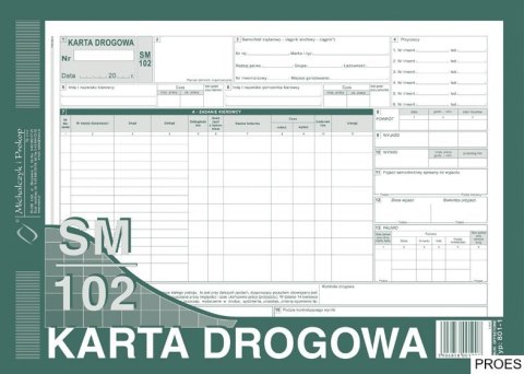 801-1 Karta drogowa SM/102 (samochód ciężarowy) A4 offset MICHALCZYK 801-1 Karta drogowa SM/102 (samochód ciężarowy) A4 offset MICHALCZYK