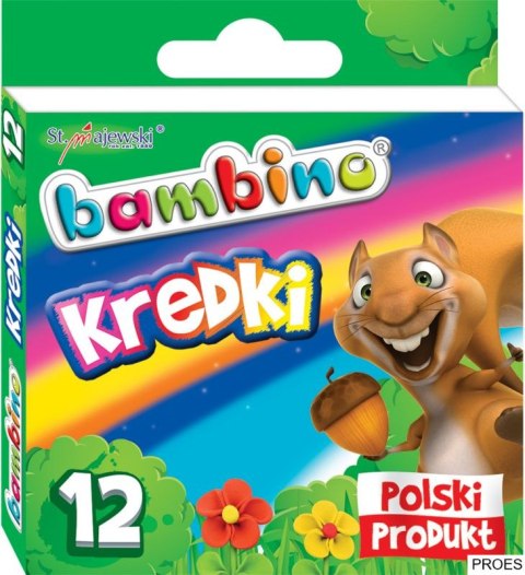 Kredki BAMBINO 12kolorów w pudełku kartonowym St.Majewski