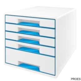 Pojemnik z 5 szufladami LEITZ WOW biało-niebieski 52142036 (X)