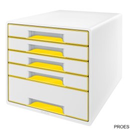 Pojemnik z 5 szufladami Leitz WOW, biały/żółty 52142016 (X)