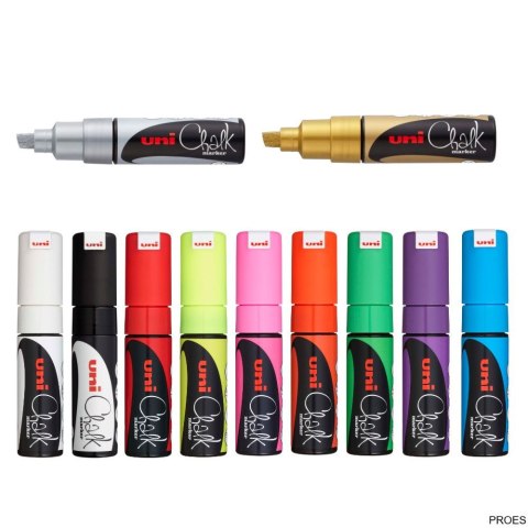 Marker z farbą kredową CHALK PWE-8K srebrny UNI UNPWE8K/6SR (X) Marker z farbą kredową CHALK PWE-8K srebrny UNI UNPWE8K/6SR (X)