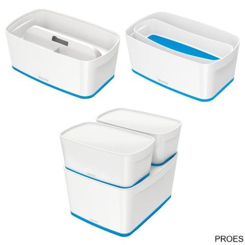 Pojemnik MyBOX mały z pokrywką biało-niebieski LEITZ 52291036 (X)